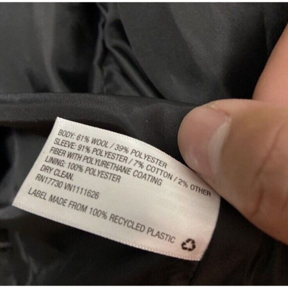 Men’s Varsity Bomber Jacket Wool Blend Dark Gray/Black Size Small Retro - Picture 9 of 11